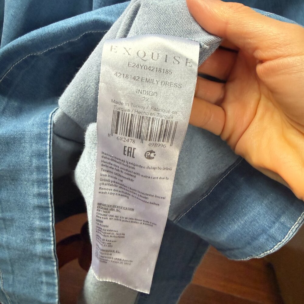 Anthropologie The Tobie Shirt Dress by Exquise in Denim Size 2X - Picture 7 of 8